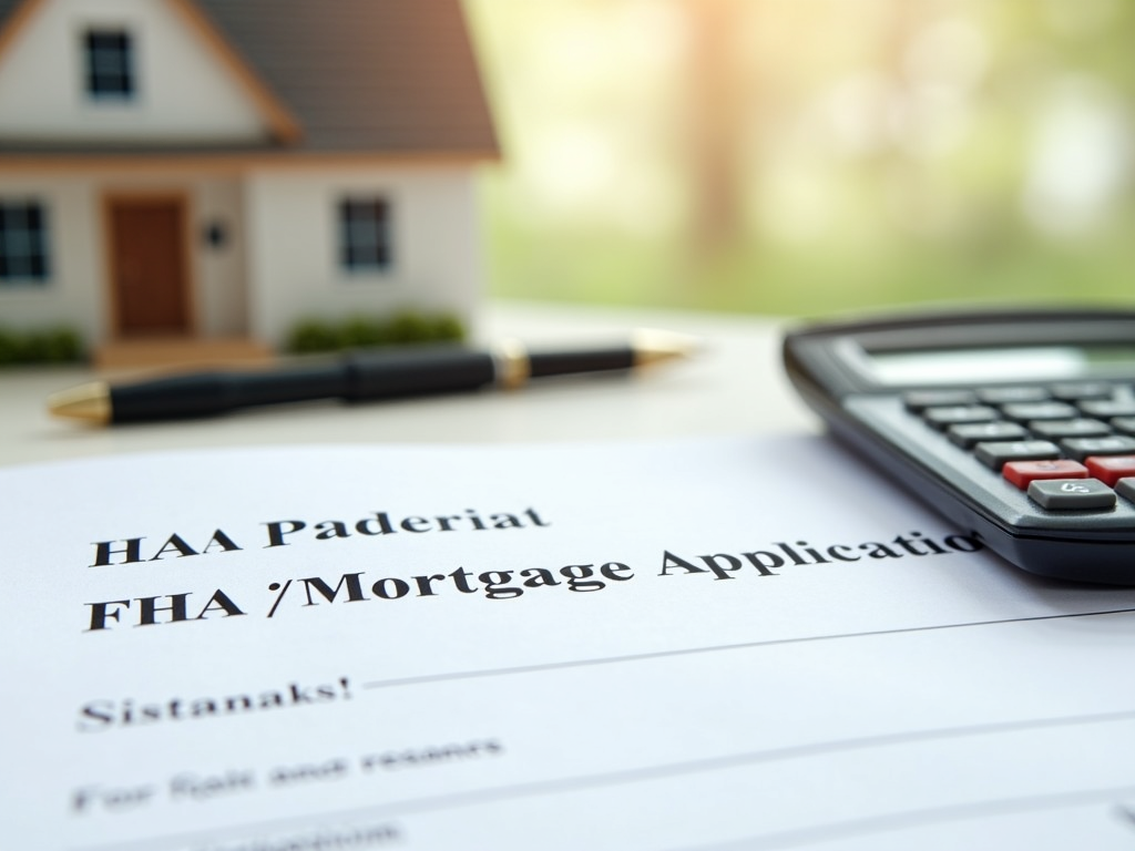 Completed FHA mortgage application on desk