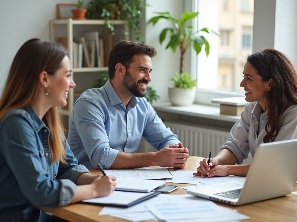 Couple with mortgage advisor