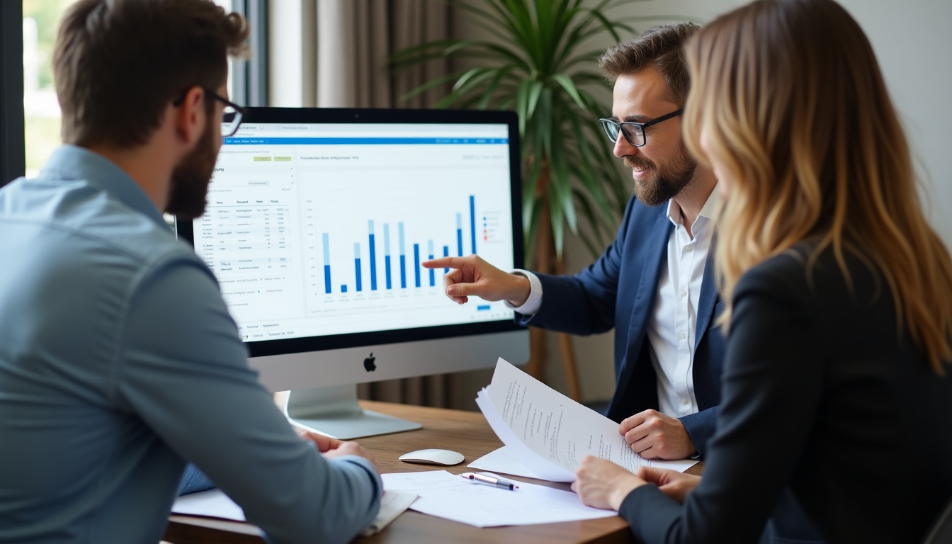 Mortgage broker discussing loan options with a client