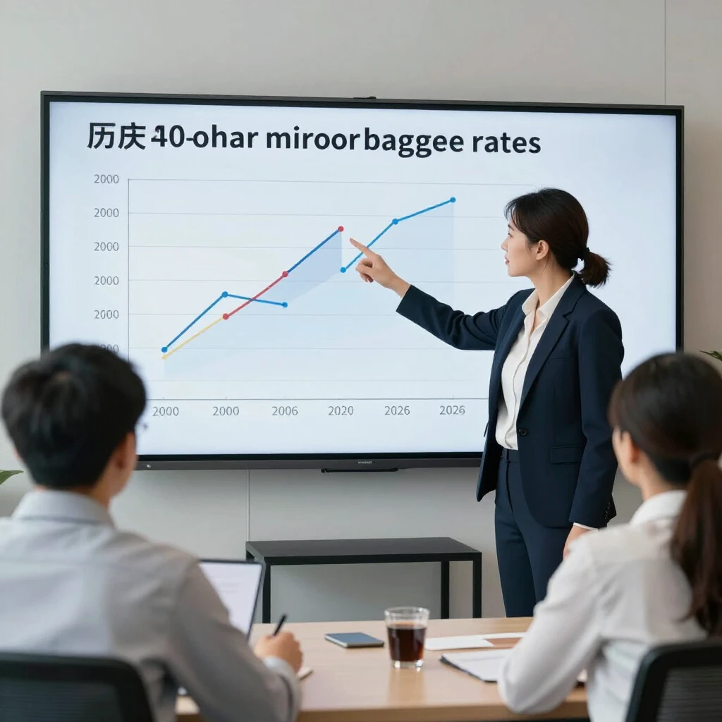Loan officer explaining mortgage rate trends to clients