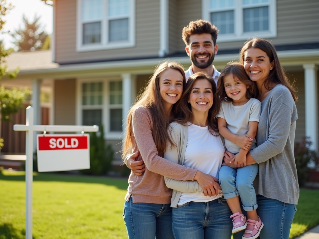 Family celebrating their new home purchase with an FHA loan