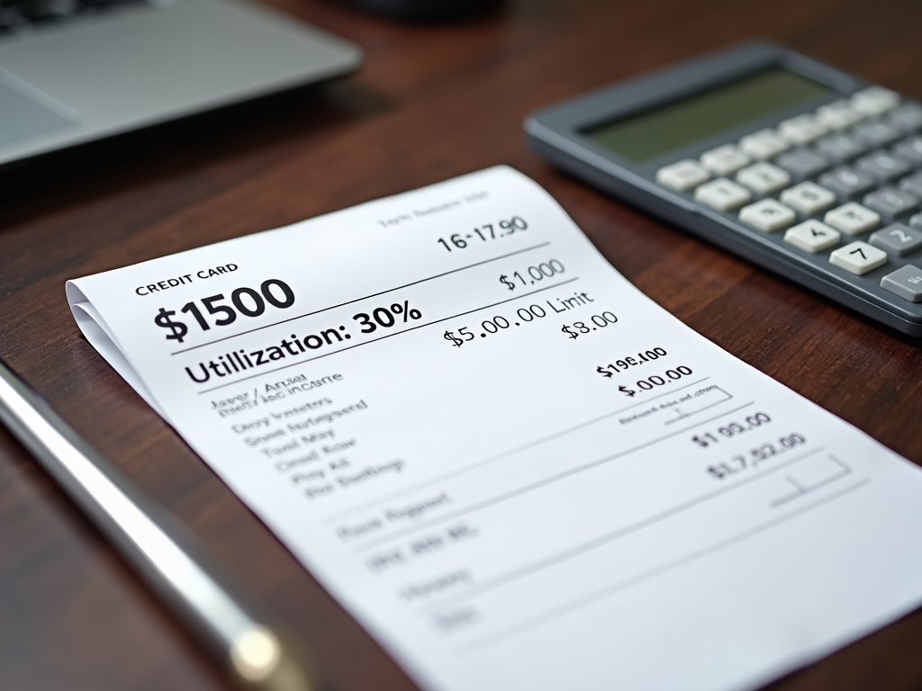 Credit card statement showing utilization