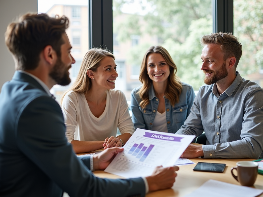 People discussing FHA mortgage options with a lender