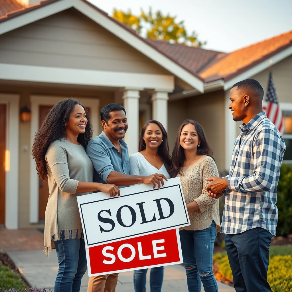 Family celebrating FHA loan home purchase