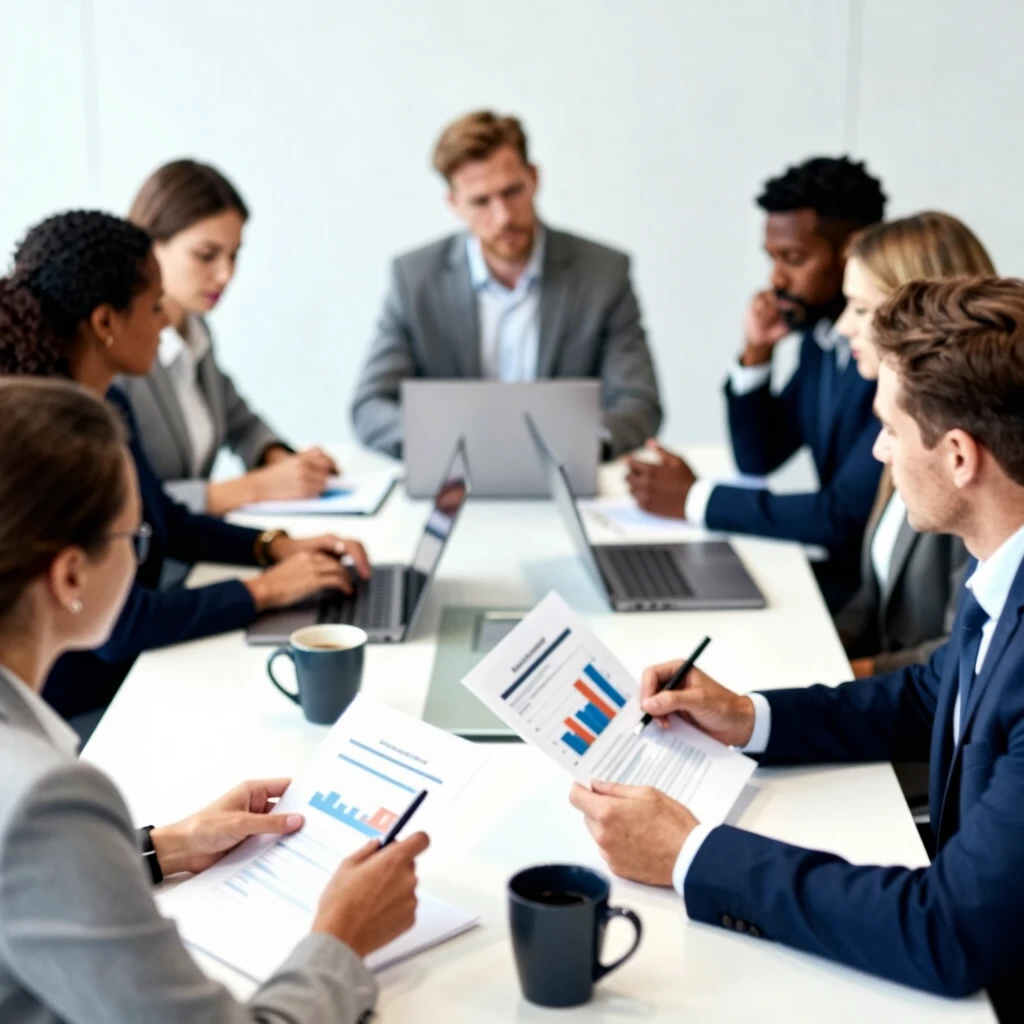 Investors discussing real estate investment strategies