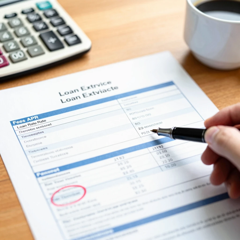 Close-up of mortgage loan estimate form