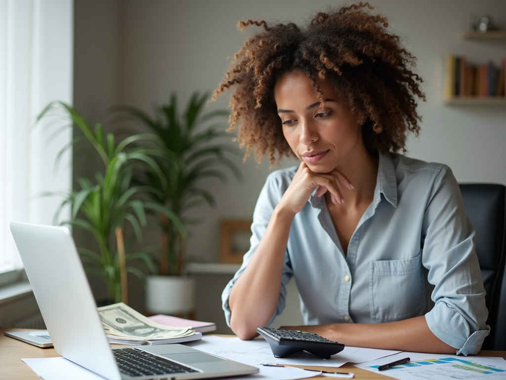 Individual calculating debt-to-income ratio for FHA loan preparation