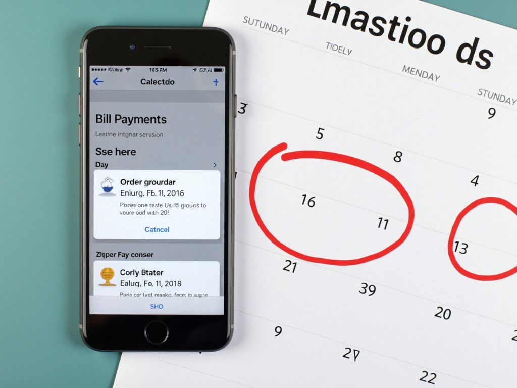 Phone reminder for bill due dates