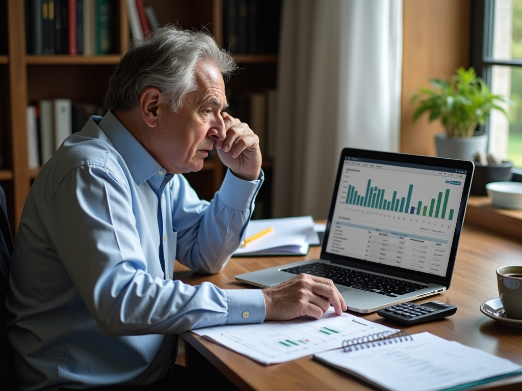 Person reviewing financial documents for mortgage preparation