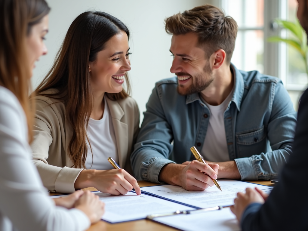 First-time homebuyers finalizing their FHA loan