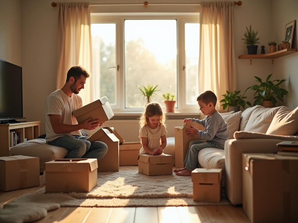 Family settling into their insured home