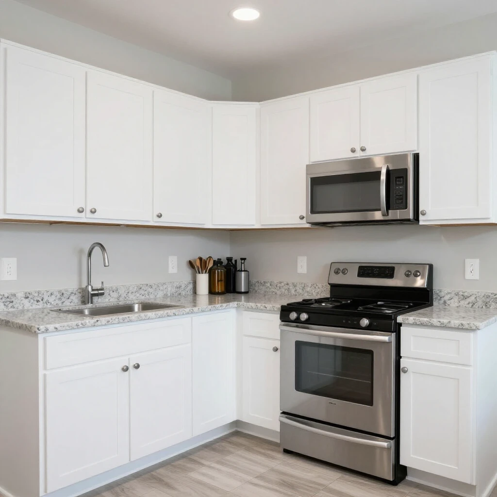 Clean and decluttered modern kitchen prepared for sale