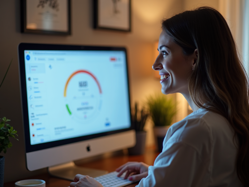 Individual checking their credit score online