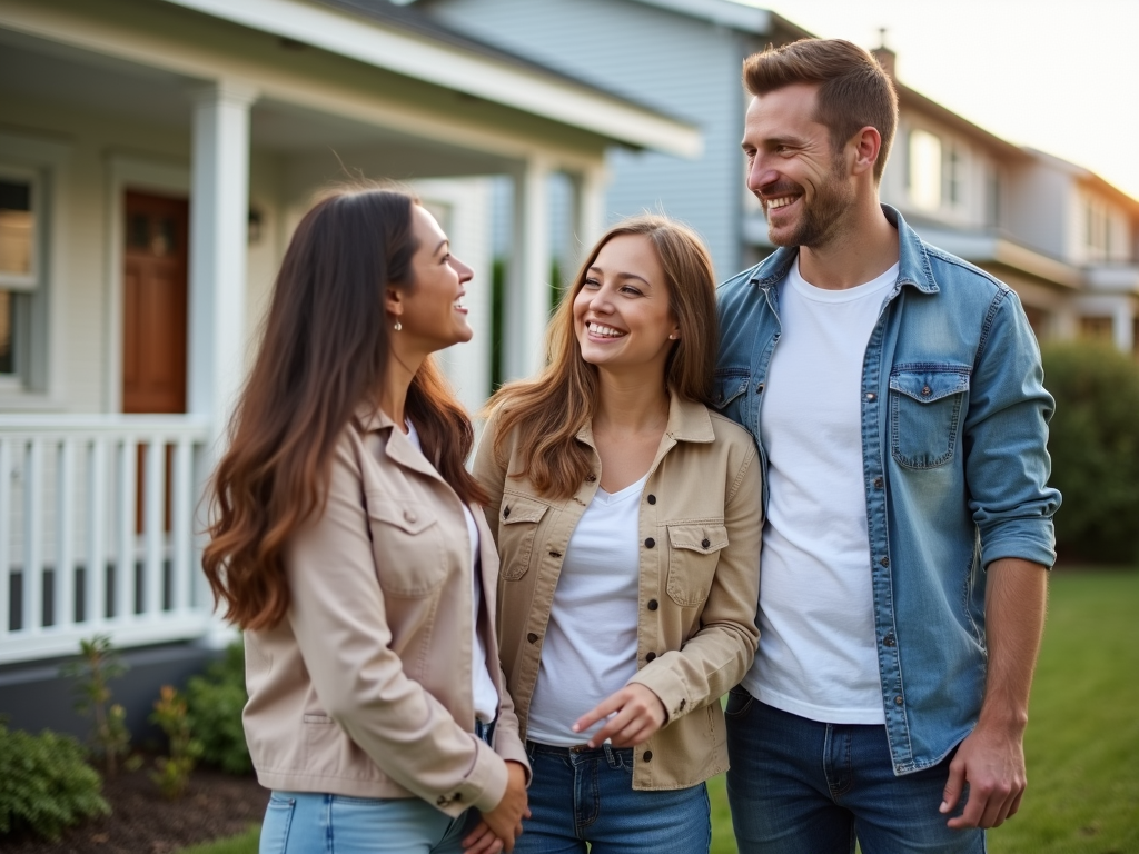 Family exploring FHA loan options with a real estate agent.